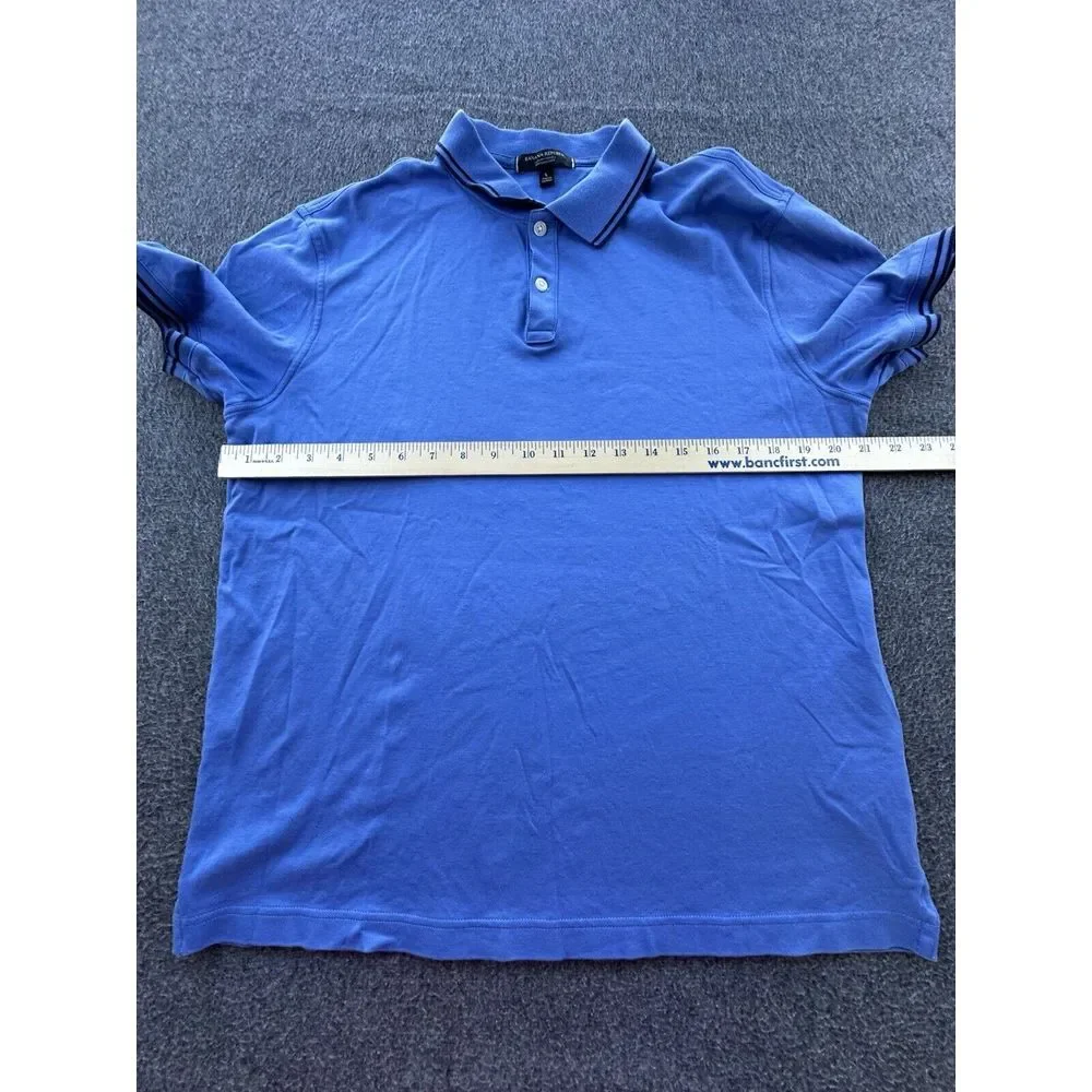 Banana Republic‎ Shirt Mens Large Blue Polo Luxury Tough Performance Cotton